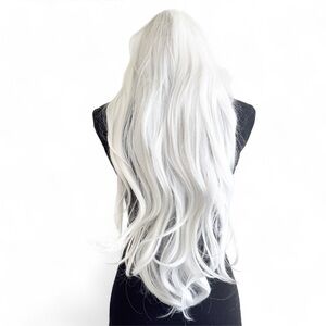 Long White Cosplay Wig – Long with Bangs anime wig Halloween wig